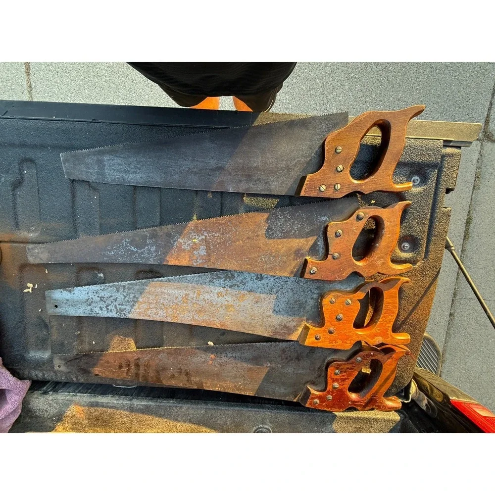 Lot of 4 Vintage Handsaws‎ – Richardson, Harpran, Keystone, Warranted Superior